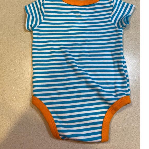 Duck Duck Goose 6-9 Mth Blue and White Onsie - Picture 3 of 4